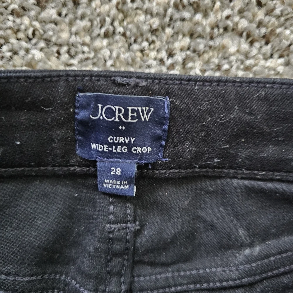 J. Crew Curvy Wide-Leg Crop Jeans in Black Size 28